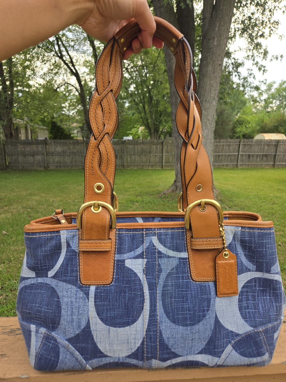 Coach Y2K Blue Denim Sig C Tote Bag #12195